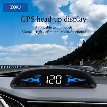 ZQKJ G2 Проекционный дисплей Авто Аксессуары GPS для всех автомобилей Цифровой спидометр HUD Многофункциональный ЖК-дисплей скорости автомобиля ЖК-дисплей HD