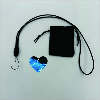 Терагерцовая энергетическая карта АЙБАОТУНА, черная подвеска в форме сердца с силиконовой ионной цепочкой