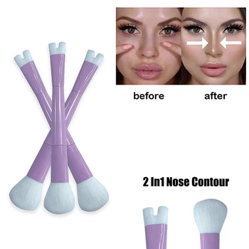 Nose Contour U-образная кисть для макияжа для скульптурирования и определения контура носа 2-в-1 Precision Duo Contour Brush Полировочная кисть