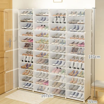  Многослойная большая стойка для шкафа для обуви Водонепроницаемая пыленепроницаемая подставка для обуви Органайзер для хранения Свободное место для стояния