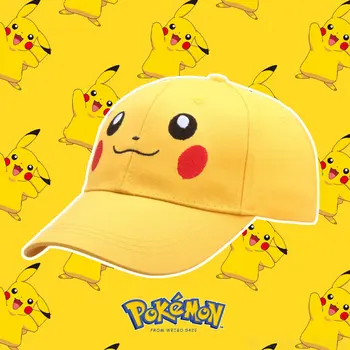 Pokemon Pikachu Аниме Snapback Кепка Хлопок Бейсболка Для мужчин Женщин Хип-хоп Друзья Шляпа Регулируемая Повседневная Шляпа Кость Дропшиппинг