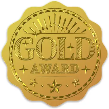  50 мм Наклейка из золотой фольги Золотая награда 100 шт. Сертификатные печати Золотые тисненые круглые тисненые наклейки из фольги для конвертов