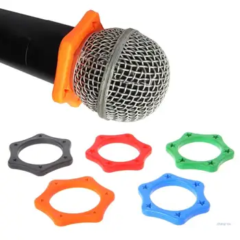 M5TD 5Pieces Резиновый микрофон Противопадающий рукав KTV Микрофон Защитное кольцо Черный, Красный, Синий, Оранжевый Микрофонное кольцо