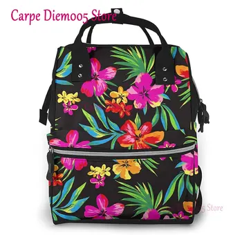 Гавайский красочный цветочный принт рюкзак для мумии сумка для подгузников многофункциональные сумки для беременных, детская сумка с карманом для ноутбука