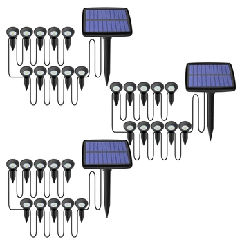 Розничная торговля 3X 10 в 1 Солнечные фонари на открытом воздухе Водонепроницаемый солнечный газон Свет на солнечной энергии для украшения бассейна садовой дорожки