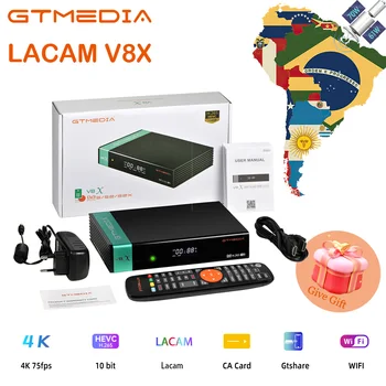 GTmedia lacam v8x спутниковый ресивер DVB-S/S2/S2X,VCM/ACM/многопоточный 1080P HD Встроенный 2.4G WIFI Поддержка автоматического рулона BISS