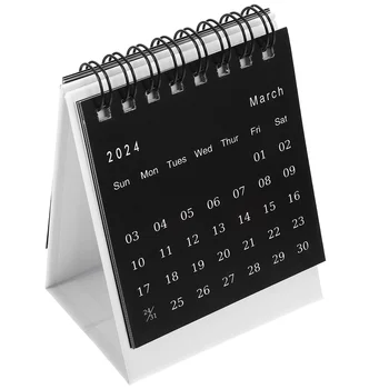 2024 Маленький настольный календарь Год Настольный календарь Dragon Stand Up Календарь Ежемесячный настольный коврик Английский календарь