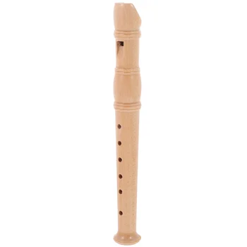 Recorder Игрушка Детский кларнет Износостойкий Удобный деревянный флейта Кларнет 6 лунок Кларнет Сопрано Блокфлейта для домашней школы