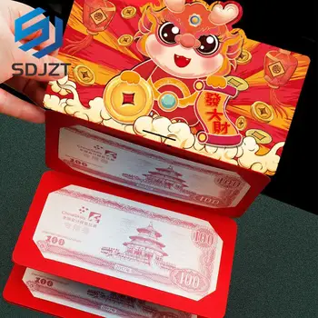 6 слотов Счастливый красный конверт Китайский Новый год Дракон 2024 года Подарки Деньги Карманный красный пакет Новогодние принадлежности