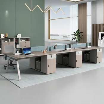Рабочий стол для сотрудников Современный промышленный стиль Офис сотрудника Компьютер Офисный стол Комбинация стульев