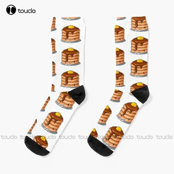 Kawaii Pancakes - Носки в японском стиле Новинка Носки для мужчин Персонализированные пользовательские носки унисекс для взрослых подростков и молодежи 360 ° Цифровая печать