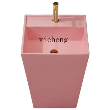 YY Nordic Pink Пьедестал Умывальник Интегрированный умывальник Princess Розовая ванная комната