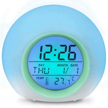 3X Детский будильник - цифровые часы для пробуждения с 7 цветами, сменой 7 цветов, нажатием и функцией повтора для спален