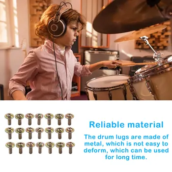  Упаковка из 21 барабанного наконечника Перкуссия Музыкальные инструменты Крепежные винты Профессиональная замена оборудования Детали для обслуживания