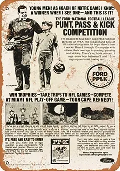 Металлический винтажный жестяной знак 1969 года Punt, Pass & Kick Competition-Металлические жестяные знаки, Домашняя кухня Стена Ретро Плакат Табличка Фреска Бар Паб