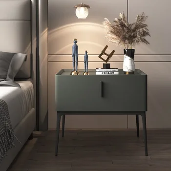 Современные прикроватные тумбочки в итальянском стиле Прикроватная тумбочка Свет Роскошный шкаф для хранения Мебель для спальни Дизайнер Высококачественная прикроватная тумбочка