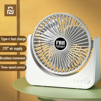 Mijia Вращающийся на 360 ° настольный USB-вентилятор Мини-регулируемый портативный электрический вентилятор Летний воздухоохладитель для домашних высококачественных вентиляторов