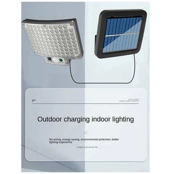 1Set Outdoor Garden Decoration Solar Light Солнечный прожектор Safety Light 136COB