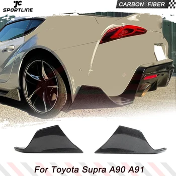 Задний бампер автомобиля из углеродного волокна для Toyota Supra GR A90 A91 MK5 2019-2023 Задний бампер Разделитель Боковые плавники Canards