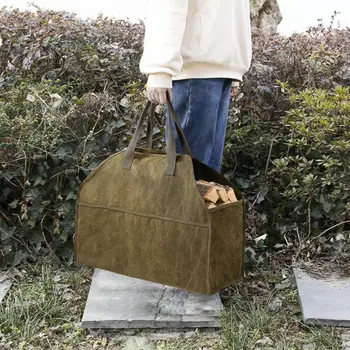  Новые толстые сумки для пикника Сумка для хранения с ручкой Очень большие холщовые сумки для рыбалки Stand Up Log Carrier Tote Holder Для Outdoor