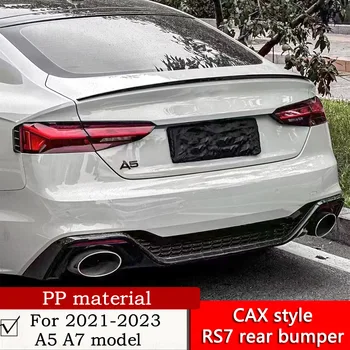 Для 2019-2023 A7 изменить задний бампер RS7 в стиле CAX с задним спойлером в стиле лезвия PP материал C8 RS7 задний обвес