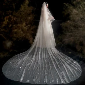 IOD Простое свадебное платье Вуаль для женщин Двухслойная тюль Лента Край Свадебные фаты Аксессуары 2023 Velo De Novia