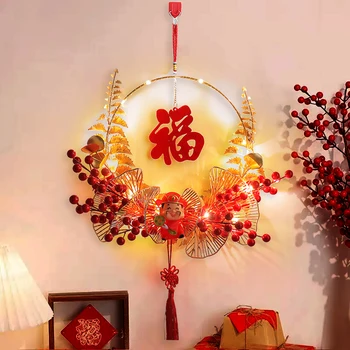 2023 Китай Новогоднее украшение Кулон Кролик Новогоднее благословение Венок Фу персонаж кулон Весенний фестиваль Украшение дома