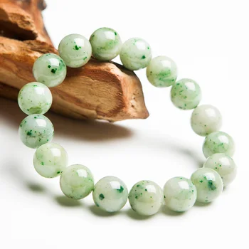 натуральный зеленый душан нефрит для женщин и мужчин браслет кристалл 12 мм драгоценный камень круглая бусина браслет AAAAAA