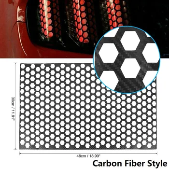  Наклейки на задние задние фонари автомобиля Наклейки сотового типа Стиль из углеродного волокна 48 x 30 см