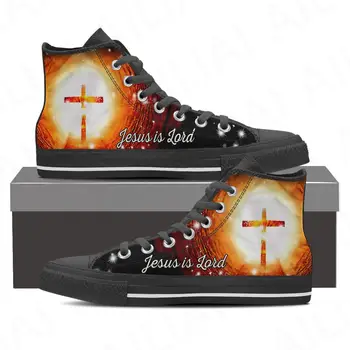 ЭЛВИСВОРДС Церковь Христа Крест Дизайн Вулканизированная обувь Иисус - это обувь с узором Josd Высокие женские сапоги; s Обувь Повседневная обувь Zapatos