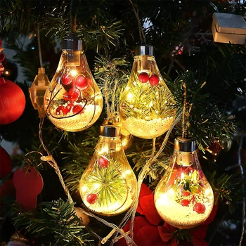 LED Прозрачные рождественские огни для шара Украшения Счастливого Рождества Украшения для дома 2023 Рождественские подарки Рождество Новый год