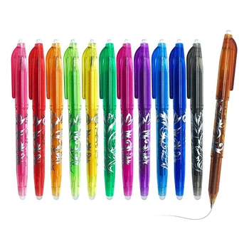 Стираемые гелевые ручки - 12 ручек для теплового стирания для ткани, ручка с тонким острием для шарика 0,5 мм для детей, студентов, взрослых