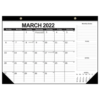 2022 Настенный календарь - Ежемесячный календарь на 2022 год, Календарь с двойным двойником, Настольный календарь, Настенный календарь с письменными блоками и датами
