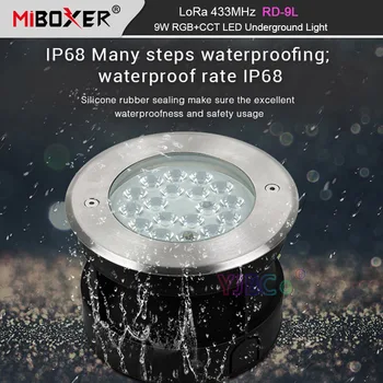 Miboxer LoRa 433 МГц 9 Вт RGB + CCT Светодиодный подземный светильник Водонепроницаемый IP68 Наружная лампа AC12 В / DC12 ~ 24 В 433 МГц Дистанционное / шлюзовое управление