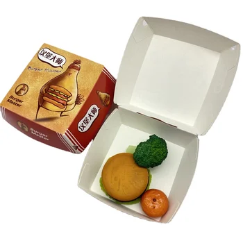Индивидуальный продуктИндивидуальная печать Белая картонная коробка для бургеров на вынос