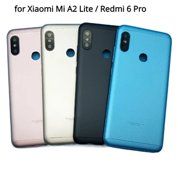 для Xiaomi Mi A2 Lite / Redmi 6 Pro Задняя крышка аккумулятора Задний корпус Металлическая дверь Держатель лотка для карт Ремонт запасных частей