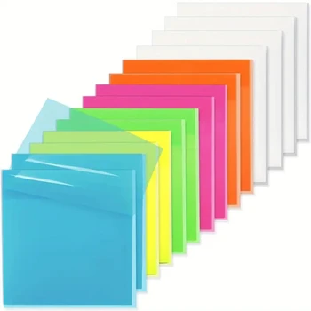  Прозрачные блокноты для заметок из ПЭТ, многоцветные водонепроницаемые заметки для заметок, самоклеящиеся клейкие заметки на 50 листов для семьи школьного офиса