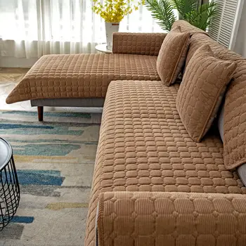  утолщение плюшевого чехла для дивана Европейский универсальный чехол для полотенец для дивана Противоскользящий чехол для дивана Диванное полотенце для декора гостиной
