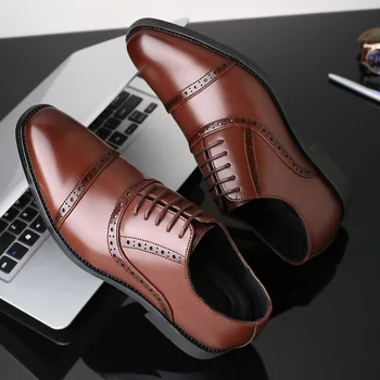 Мужская Классическая Обувь Джентльмены Британский Стиль Paty Кожа Свадебная Обувь Мужчины На Плоской Подошве Кожаные Оксфорды Вечерняя Обувь Zapatos Hombre