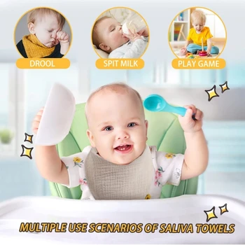 Нагрудники для новорожденных, 2 размера регулируемое полотенце для слюны для прорезывания зубов и слюнотечения