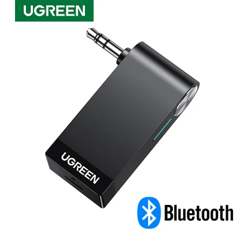 UGREEN AUX Bluetooth приемник 3,5 мм для автомобиля, портативный адаптер Bluetooth для автомобиля, Bluetooth 5.0 для домашних стерео / проводных наушников