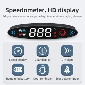 Автомобильный HUD Проекционный дисплей с указателем поворота Speed Gear Оставшийся заряд батареи Напоминание о дверце Совместимо с Tesla Model 3 / Y