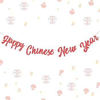 Баннер с китайским Новым годом для украшения домашней и офисной вечеринки, баннер лунного года, фон Нового года, 2022