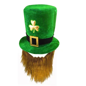 День Святого Патрика Новинка Ирландский маскарадный костюм Лепрекон Трилистник Шаблон Шляпа