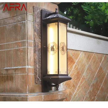 AFRA Солнечная настенная лампа На открытом воздухе Творчество Китайский Бра Светодиодный Водонепроницаемый IP65 для дома Вилла Крыльцо Внутренний двор