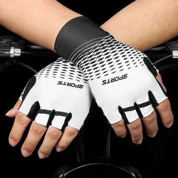 Перчатки для езды на велосипеде Мужские велосипедные перчатки Дышащие Впитывающие пот Нескользящие перчатки для фитнеса на половину пальца