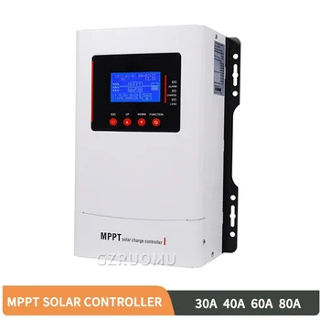 MPPT Солнечный контроллер заряда 80 А 60 А MPPT 12 В / 24 В / 36 В / 48 В Зарядное устройство макс. 150 В ЖК-дисплей с подсветкой Солнечный регулятор Функция BTS