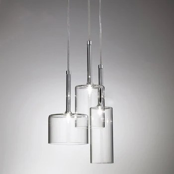 Простой подвесные светильники для обеденного стола Кухонный остров Спальня Прикроватные подвесные светильники для стеклянного абажура Подвесной дизайн