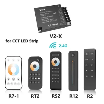 SKydance V2-X CCT Светодиодный контроллер постоянного тока 12 В 24 В 4 канала 30 А PWM 2.4G RF Беспроводной пульт дистанционного управления для WW CW Двухцветная светодиодная лента