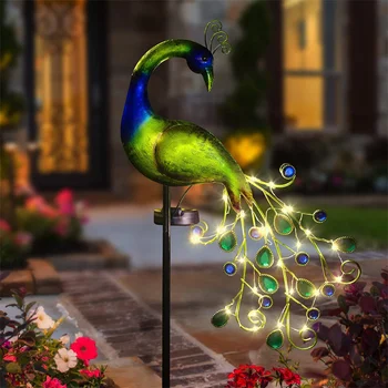Светодиодный газон на солнечных батареях Peacock Водонепроницаемый Fairy Garden Decor Lamp для павильона Двор Ландшафт Сад Газон Фонари J1E6